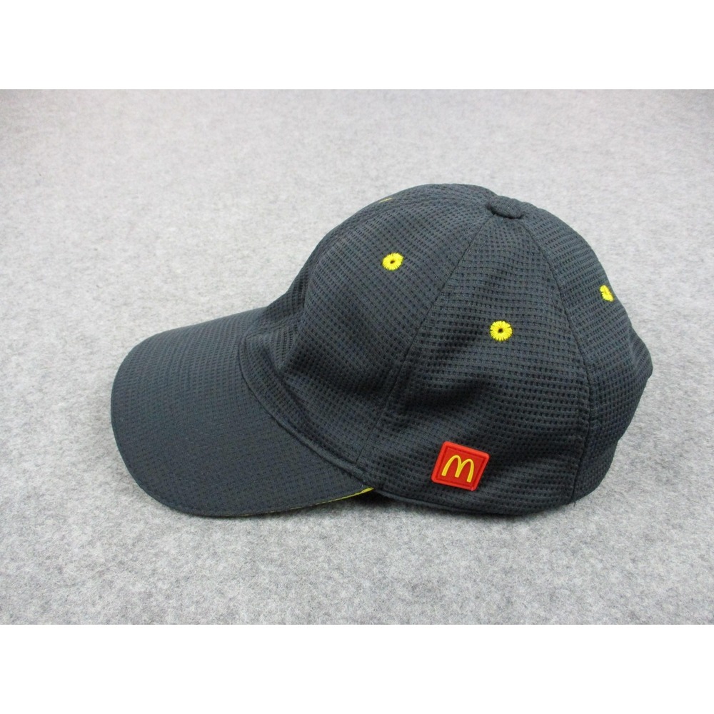 McDonalds Hat Cap Strap Back Mens Black Red Employee Uniform Fast Food